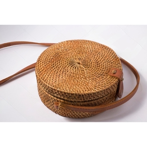 Handmade Preppy Style Women's Shoulder <b>Bag</b> Durable Natural <b>Straw</b> Rattan <b>Woven</b> Accessory for Vacation Beach Handicraft Vietnam - Product Image 4
