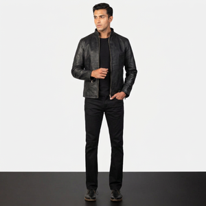 <b>Men's</b> High Quality Windproof <b>Leather</b> <b>Jacket</b> Customizable Winter Design with Stand Collar Good Quality <b>jacket</b> for <b>men</b> - Product Image 1