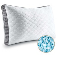 Oreillers en mousse à mémoire de forme en gel Queen Size Lot de 2 oreillers en mousse à mémoire de forme déchiquetée réglables, oreiller rafraîchissant avec housse