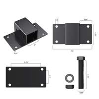 Receptor de enganche de 2 pulgadas para cucharón de tractor, receptor de enganche de remolque de 2 pulgadas, enganche de remolque Clase 3 con orificios, funciona bien para cucharón de tractor
