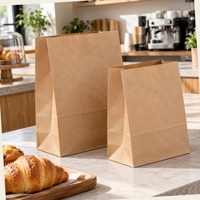 Sacs en papier kraft SOS imprimés sur mesure sans poignées pour boulangerie, emballage de boulangerie en gros, approvisionnement B2B