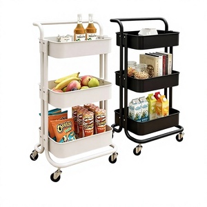 Étagère de rangement minimaliste multi-niveaux en acier au carbone sur pied pour la maison, chambre, salon, salle de bain - Polyvalente - Product Image 1