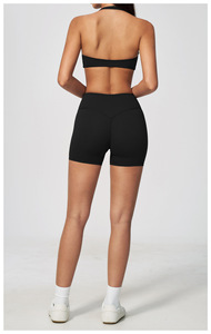 Conjunto Deportivo Casual de 2 Piezas para Mujer, Top Corto sin Mangas con Rayas, Pantalones Cortos de Cintura Alta, Transpirable, de Poliéster Tejido, para Primavera - Product Image 5