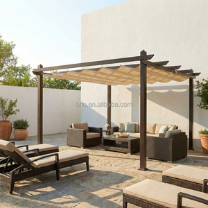 Pergola commerciale extérieure <span class=keywords><strong>en</strong></span> aluminium avec toit rétractable pour restaurant, café, <span class=keywords><strong>abri</strong></span> solaire – Prix usine abordable - Product Image 2