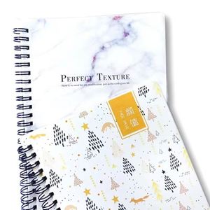 Cuaderno Espiral con Cubierta de Mármol Cactus, Impresión Personalizada, Línea de Regla, A5 142*210 mm, 60 Hojas - Product Image 3