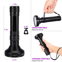 Linterna UV de Mano de Aleación de Aluminio, 10W, Súper Brillante, 100 LED, 395nm, Violeta, para Camping, Detección de Chinches, Escorpiones y Dinero