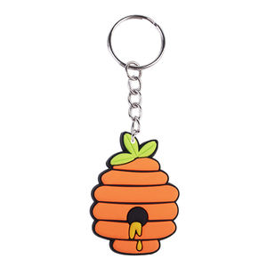 Nueva llegada llaveros de goma de PVC lindo diseño de Abeja De fábrica al por mayor personalizado 2D/3D forma de logotipo llaveros para el estilo de organización clave - Product Image 2