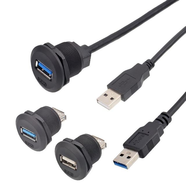 IP67 Waterproof EP Panel Board Female Male USB 2.0/3.0 Socket Adapter Threaded Type Front Mounted Circular Connector Connectors