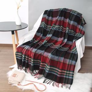 Verdickte Sofa-Decke aus Alpakawolle Einzelpersonen-Schlafdecke Freizeit Schottische Wolldecke Strapazierfähige Tartan-Decke aus Wolle - Product Image 4