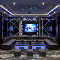 Sports de plein air LED Bar Table KTV Canapé sectionnel en cuir pour discothèque VIP Booth Sièges Sports de plein air Narguilé Bars à la maison