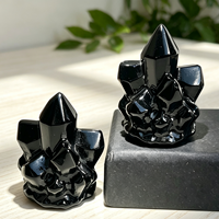 Grappe de cristaux naturels sculptée à la main en améthyste pour la décoration intérieure, cadeau artisanal de guérison en cristal