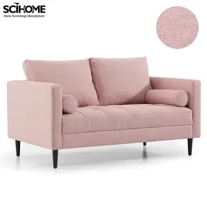Scihome sofá de escritório personalizado, sofá de escritório tamanho simples com 2 lugares rosa