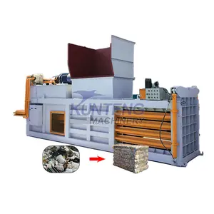 Mesin Press sampah Horizontal otomatis penuh peralatan kompresi limbah