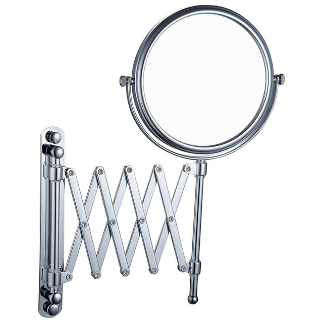 Bathroom Wall Mounted Suction Cup Round Makeup Mirror Bathroom Shaving Light up Mirror Magnifying Bathroom Wall Mounted