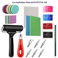 Kit de gravure en relief sur métal et PVC, ensemble d'outils d'art professionnels, comprenant un scalpel et un rouleau, fournitures de sculpture incluses, modèle