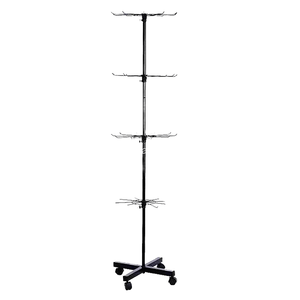 CentRoyal 1600*400mm Four-Layer Movable Floor <strong>Display</strong> Rack Light Duty Metallic <strong>Rotating</strong> <strong>Display</strong> Shelf <strong>Hooks</strong> Supermarket Shelves - Product Image 1