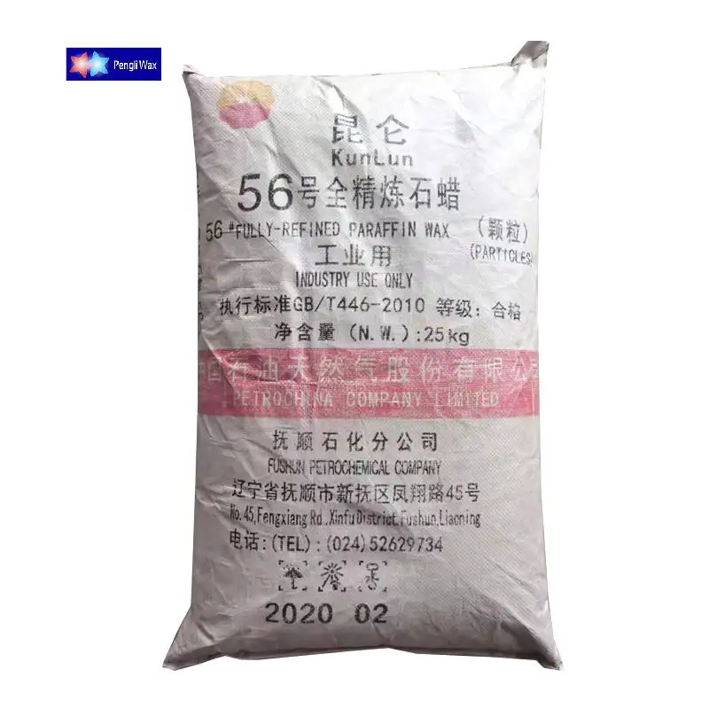 Cheap fushun petrochemical kunlun pure white refined price wax parafin wax paraffin wax 58-60 semi refined ton china