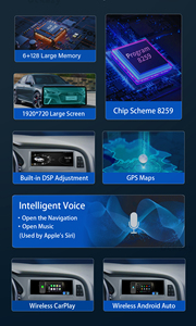 8.8 "Android 14 đài phát thanh tự động Carplay cho Audi A6 C6 4F 2005 2006 2007 2008 2011 mmi 2G 3G Xe đa phương tiện Máy nghe nhạc Stereo Màn Hình 4G - Product Image 3