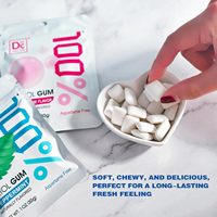 Chewing-gum au xylitol érythritol respectueux des dents bouteille de 90g emballage en vrac de boîte à saveur de pastèque et de chocolat avec gomme à café
