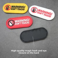 AVERTISSEMENT : Ne pas toucher - Prohibire le contact - Petit patch moral en PVC - Badge de bras en caoutchouc souple