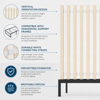 Barre de support de lit verticale Bunkie Board en contreplaqué renforcé, pliable, antidérapante et enveloppée, pour supports de lit jumeau, double, queen et king size