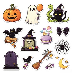 Autocollants personnalisés résistants aux UV, durables, en vinyle PVC imperméable, avec logo découpé, pour Halloween. - Product Image 3