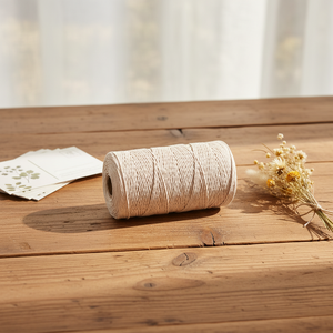 Fournisseur d'usine – Nouvelle <span class=keywords><strong>ficelle</strong></span> en coton torsadé de 1 mm, 100 g, couleur <span class=keywords><strong>naturelle</strong></span>, pour emballage et décoration de cadeaux - Product Image 1