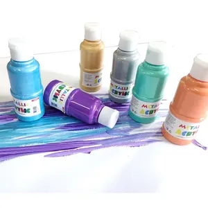 wholesale 120ml artist non-toxic washable acrylic metallic paint