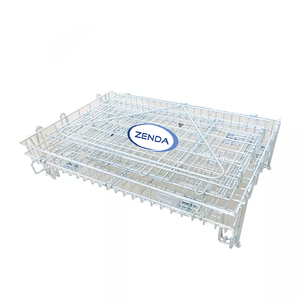 400-1500kg Kapazität Stapel paletten Metall Stahl Lager Lagerung Draht Mesh <span class=keywords><strong>Container</strong></span> Mesh Cage - Product Image 2