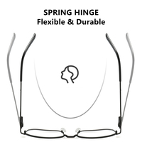 Lunettes de vue pour hommes Premium Anti lumière bleue petit Rectangle irrégulier noir alliage d'argent Montures Pour Hommes
