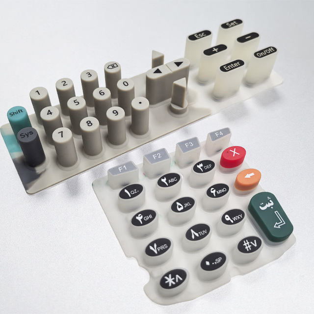 Custom Conductive Silicone Keycaps & Remote Control Buttons (White/Gray/Green Model SLX-AZ7)-Custom-Made From Customer Designs