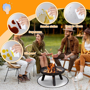 Tapis rond antiadhésif résistant à la chaleur <span class=keywords><strong>pour</strong></span> foyer extérieur, protection de terrasse <span class=keywords><strong>pour</strong></span> <span class=keywords><strong>barbecue</strong></span>, tapis ignifuge en tissu <span class=keywords><strong>pour</strong></span> gazon ByRound - Product Image 5