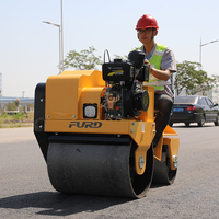 Vente Chaude Compacteur Vibratoire à Double Tambour, Mini-Compacteur d'Asphalte à Moteur, Matériel de Construction Routière