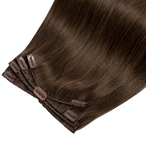 Extensions capillaires à clipser en forme d'araignée, 22 pouces, 100 % cheveux humains bruns, lisses, ondulés, naturels, Remy, vente en gros - Product Image 1