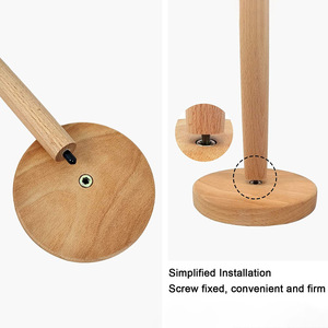 Outils d'organisation de cuisine Porte-rouleau vertical en bois Porte-serviettes en papier de cuisine écologique - Product Image 5