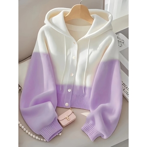 Maglione lavorato a <span class=keywords><strong>maglia</strong></span> Patchwork con cappuccio da donna nuovo <span class=keywords><strong>maglia</strong></span> Top Sehe Fashion - Product Image 4