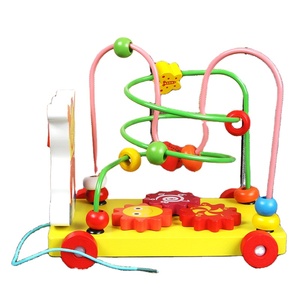 Promotion en gros animal coloré en bois de <span class=keywords><strong>labyrinthe</strong></span> de perles jouets pour enfants <span class=keywords><strong>Le</strong></span> nouveau design dessin animé clown Remorqu - Product Image 1