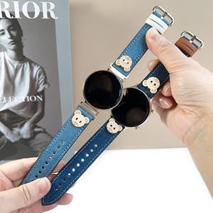 Forwelleny 18mm 20mm nuevo lindo osito mujer estilo Denim cuero pulsera correa para Apple 11 10 9 8 7 6 5 <span class=keywords><strong>SE</strong></span> - Product Image 1