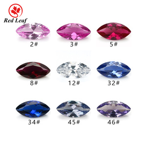 Redleaf nuovo arrivo Marquise taglio corindone sintetico gemma #34 #32 blu <span class=keywords><strong>zaffiro</strong></span> #2 #5 #8 <span class=keywords><strong>rosso</strong></span> rubino pietra per anello collana - Product Image 2