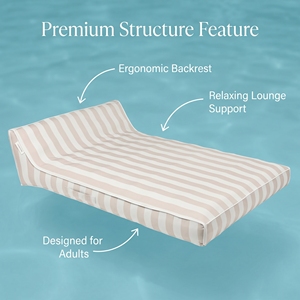 Lit de <span class=keywords><strong>piscine</strong></span> gonflable style resort pour adultes, transat flottant rayé recouvert de tissu pour la plage et la <span class=keywords><strong>piscine</strong></span> - Product Image 4