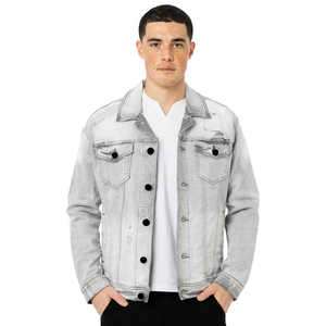 New Arrival Fashion <b>Denim</b> <b>Jackets</b> for Men and High Quality <b>Custom</b> Logo Best Design Men Ripped <b>Denim</b> <b>Jacket</b> - Product Image 1