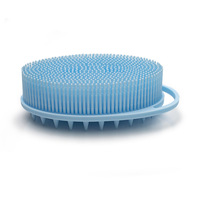 Brosse corporelle en silicone pour le bain et la douche avec boucle de suspension, brosse à dos à poils doux pour salle de bain et spa, vente en gros