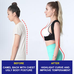 Sabuk korektor postur punggung, sabuk korektor postur punggung Neoprene dapat disesuaikan, penopang klavikula untuk penahan pinggang dan punggung atas - Product Image 6