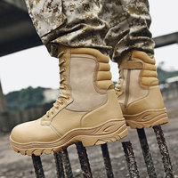 Bottes tactiques imperméables de sécurité pour hommes - Anti-perforation, embout en acier, semelle extérieure en caoutchouc, doublure en mesh, utilisation été/hiver, noir