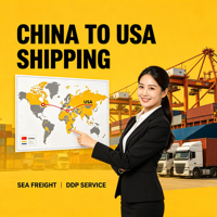 Dédouanement rapide Fret maritime LCL+Express DDP Chine-USA pour le réapprovisionnement des stocks Amazon FBA, transit en 15-25 jours, assurance transport