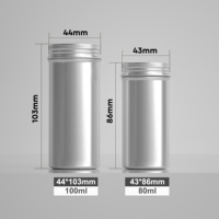 Flacon en aluminium personnalisable pour poudre probiotique avec bouchon métallique pour l'emballage de compléments alimentaires pour la santé digestive