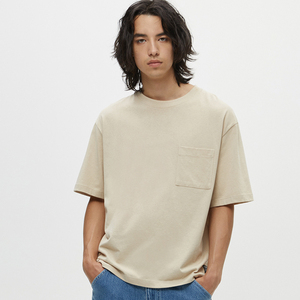 YWGH T-shirt printemps 260 <span class=keywords><strong>Gramme</strong></span> bouffée impression personnalisée pour hommes ajusté mélange couleur t-shirts imprimé logo personnalisé blanc coton lourd t-shirt - Product Image 3