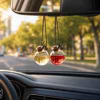Diffuseur de parfum pour voiture en verre suspendu, rechargeable, pour la décoration intérieure de voiture - Vente en gros