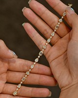 Bracelet en moissanite géométrique multi-formes plaqué or 18 carats, résistant au ternissement, style Hailey S925, apprécié des athlètes italiens et des mondaines