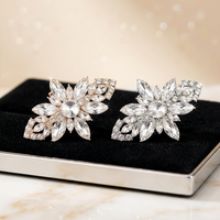 Clips de chaussures en cristal avec logo personnalisé, fleurs, strass, amovibles, pour mariage, accessoires pour talons hauts pour femmes